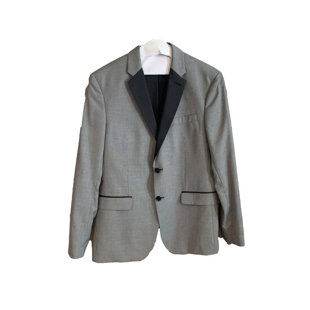 Zara Tuxedo Blazer Gray Check 42R